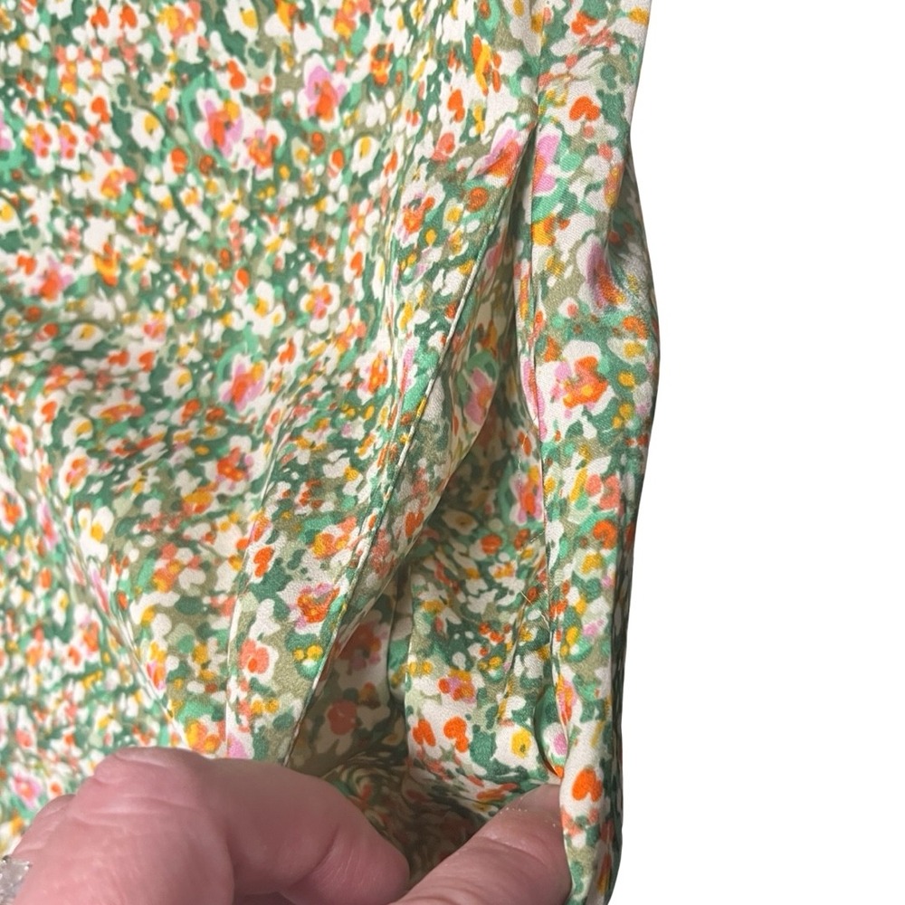 NWT Lost + Wander Wild Poppies Babydoll Mini Dress Green Floral Size Small - Picture 6 of 10
